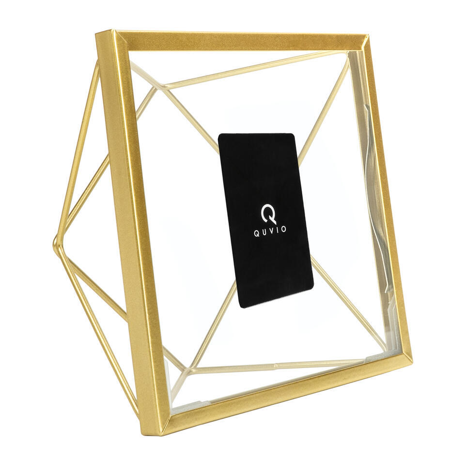 QUVIO Fotolijstje hexagon – 15 x 15 cm – staal – Goud