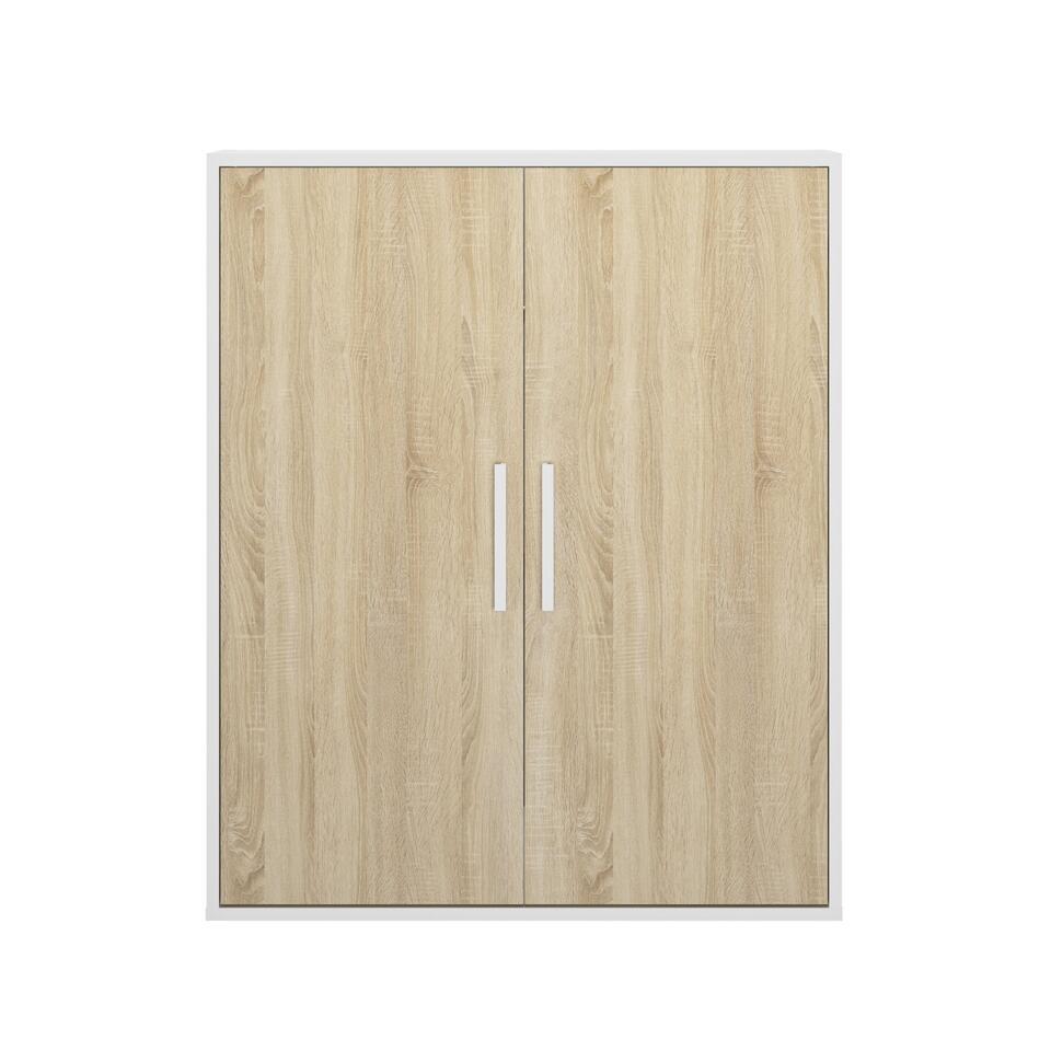 Diagone Kledingkast Under – onder trap of plafond 2 deuren – wit/hout