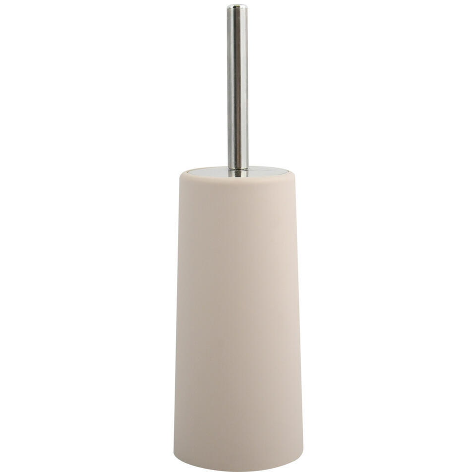 MSV Toiletborstel houder/WC-borstel – beige – kunststof – 35 cm