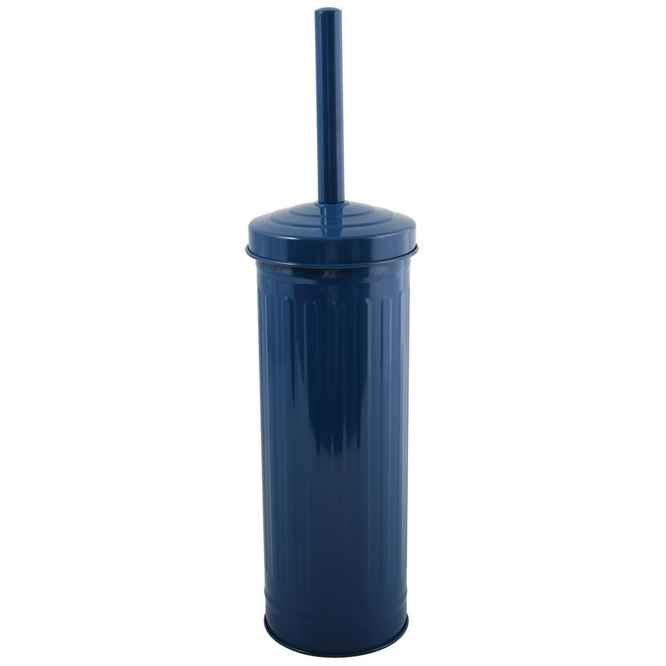MSV Industrial Toilet/wc-borstel houder – metaal – marine blauw – 38cm
