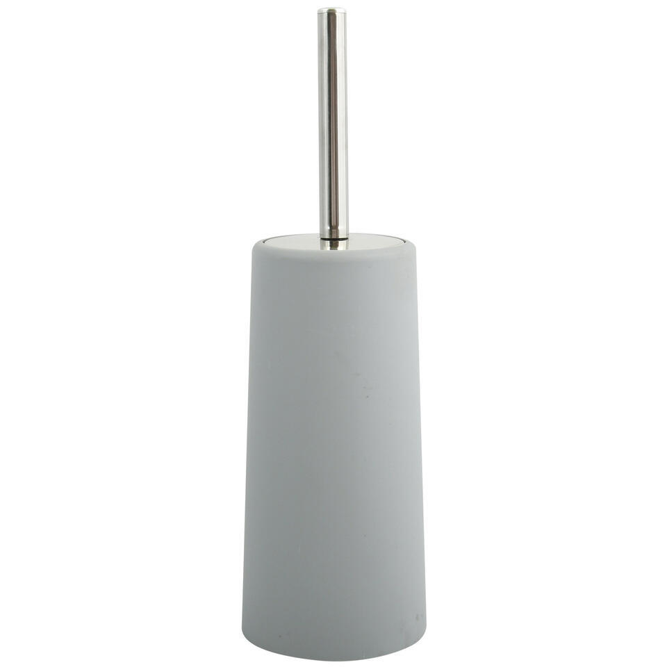 MSV Toiletborstel houder/WC-borstel – lichtgrijs – kunststof – 35 cm