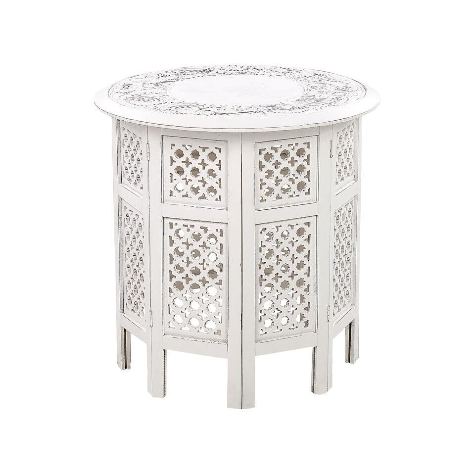 ELARA – Bijzettafel – Wit – Mangohout