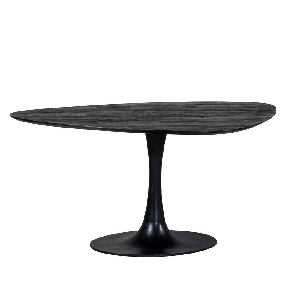 Eettafel Kiezelvorm – Zwart 160cm – O-Poot – Tafel Owen