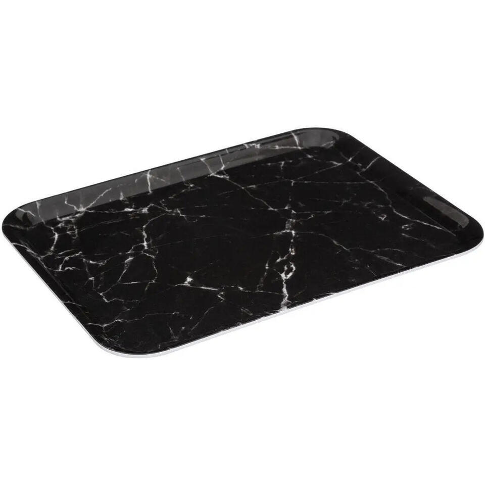 5Five Dienblad/serveer tray Marble – Melamine – zwart -33 x 43 cm