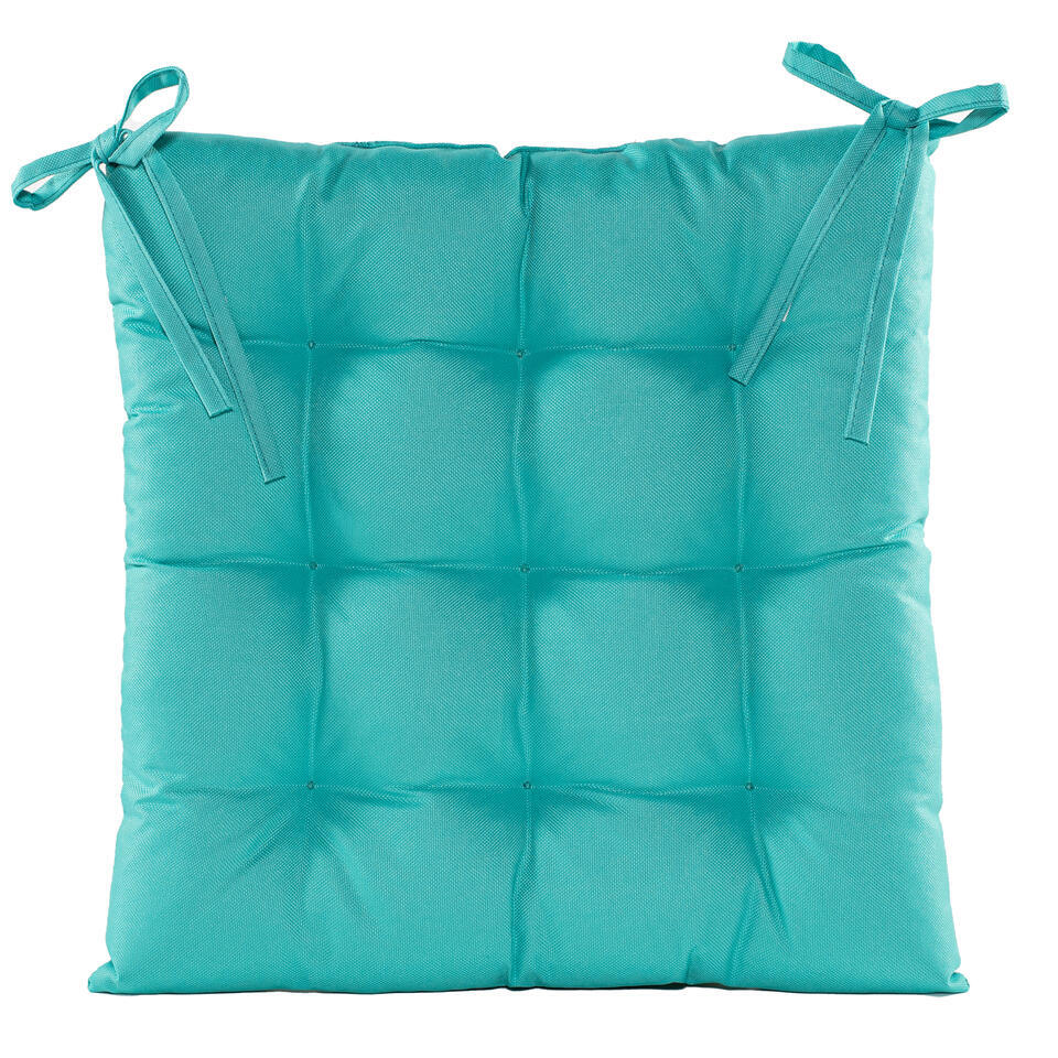 Anna's collection Stoelkussen – turquoise blauw- 38 x 38 cm