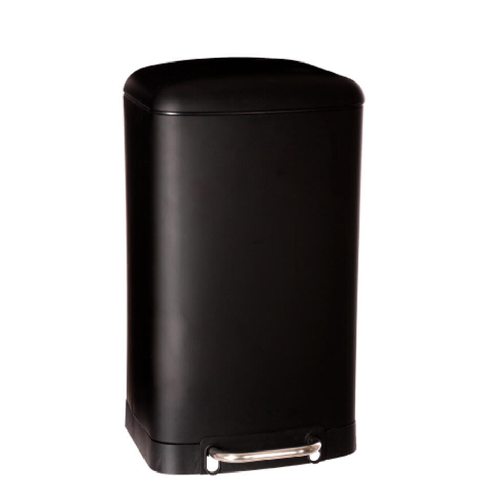 5Five Prullenbak/pedaalemmer – zwart – metaal – 30L – 34 x 61 cm