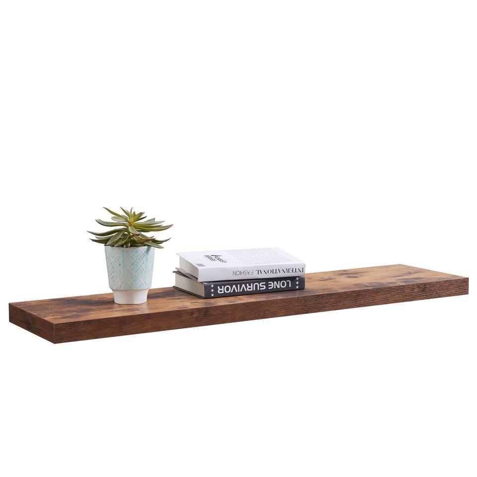 ACAZA Boekenplank van 100 cm lang – industrieel Design – Vintage bruin