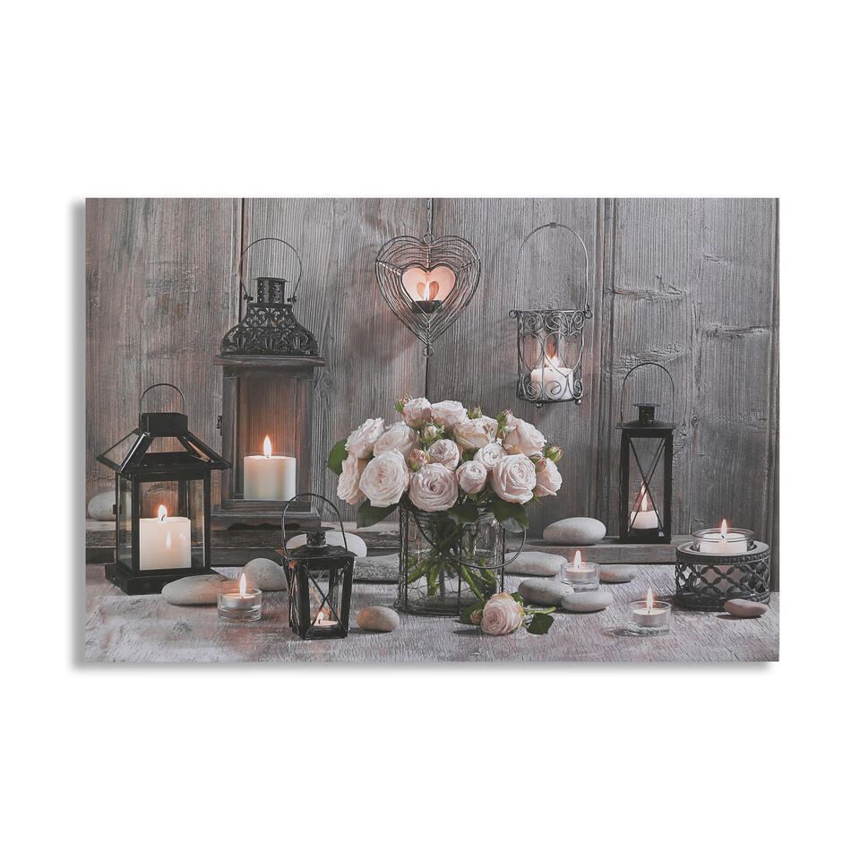 Art for the Home Knusse Kaarsen LED Canvas 60×90 cm
