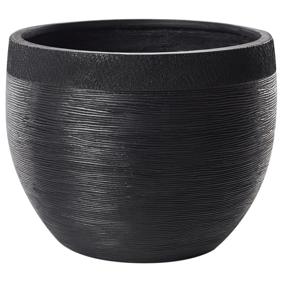 ZAKROS – Bloempot – Zwart – 50 cm – Klei-vezelmengsel