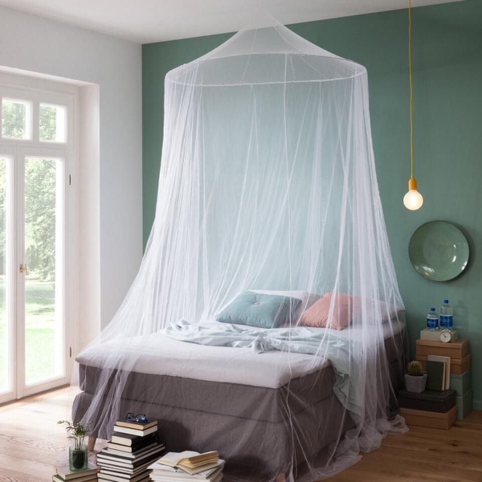 Zavelo Klamboe Big met Extra Grote Spanring Wit – XXL Tweepersoons Muggennet…