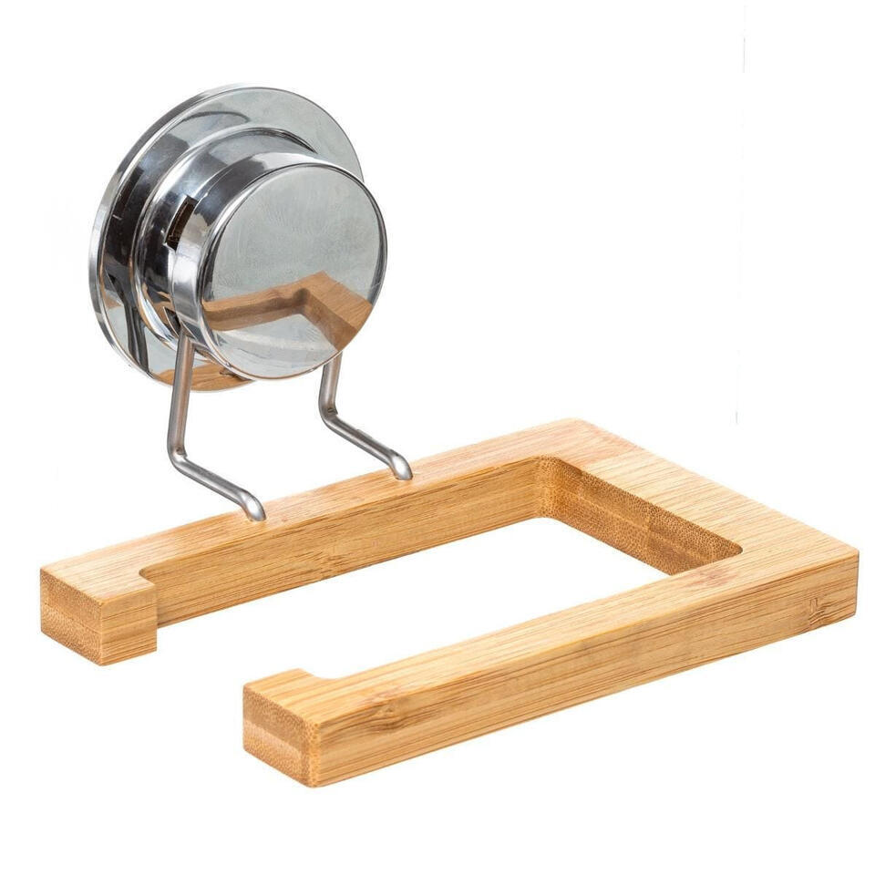 5five Toiletrolhouder – bamboe – hout – met zuignap