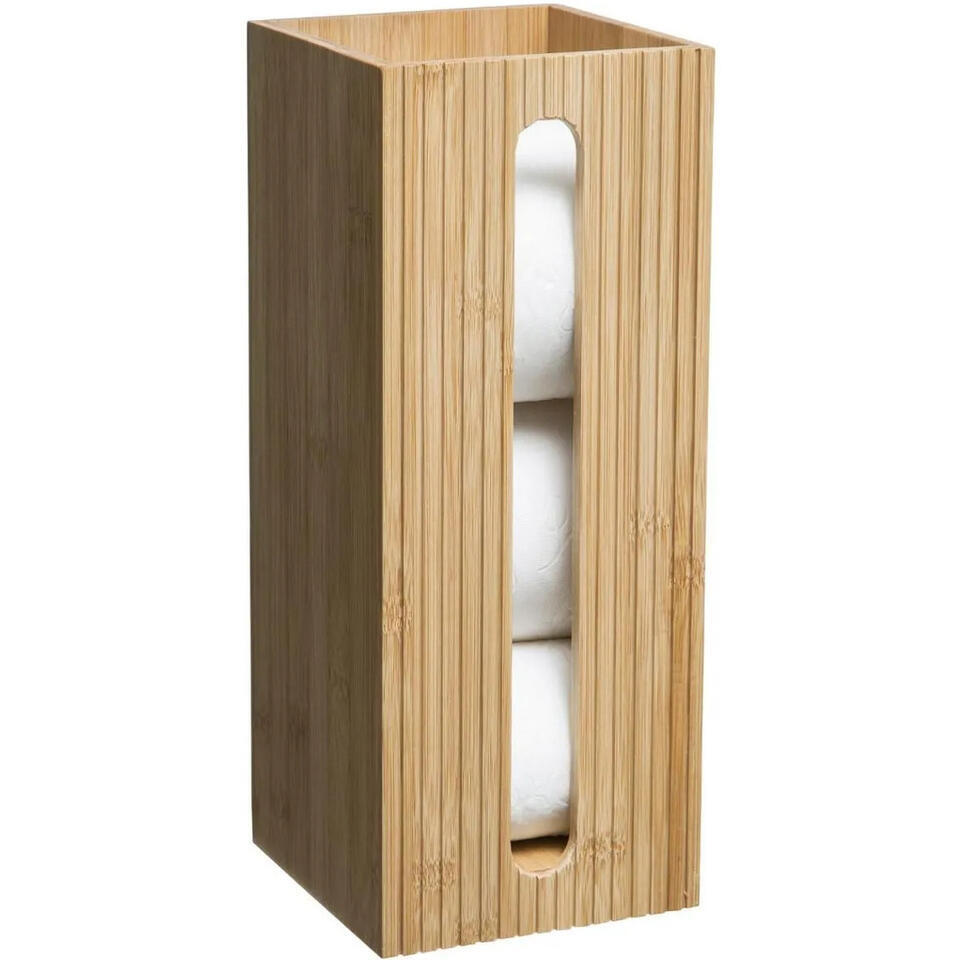 5five Toiletrollen reservoir – bruin – bamboe – 3 rollen – 36 cm