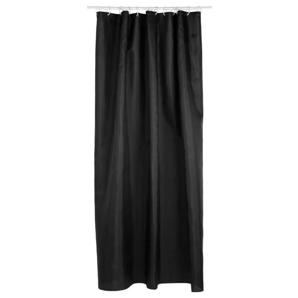 5Five Douchegordijn – zwart – polyester – 180 x 200 cm