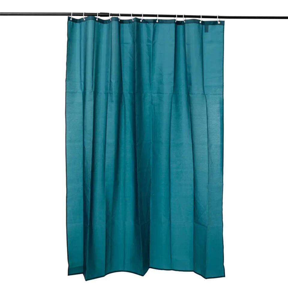 5Five Douchegordijn – petrol blauw – polyester – 180x200cm