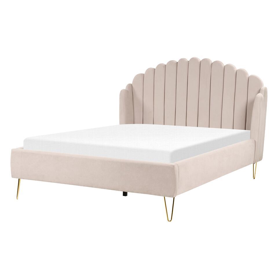 AMBILLOU – Bed – Lichtbeige – 140 x 200 cm – Polyester