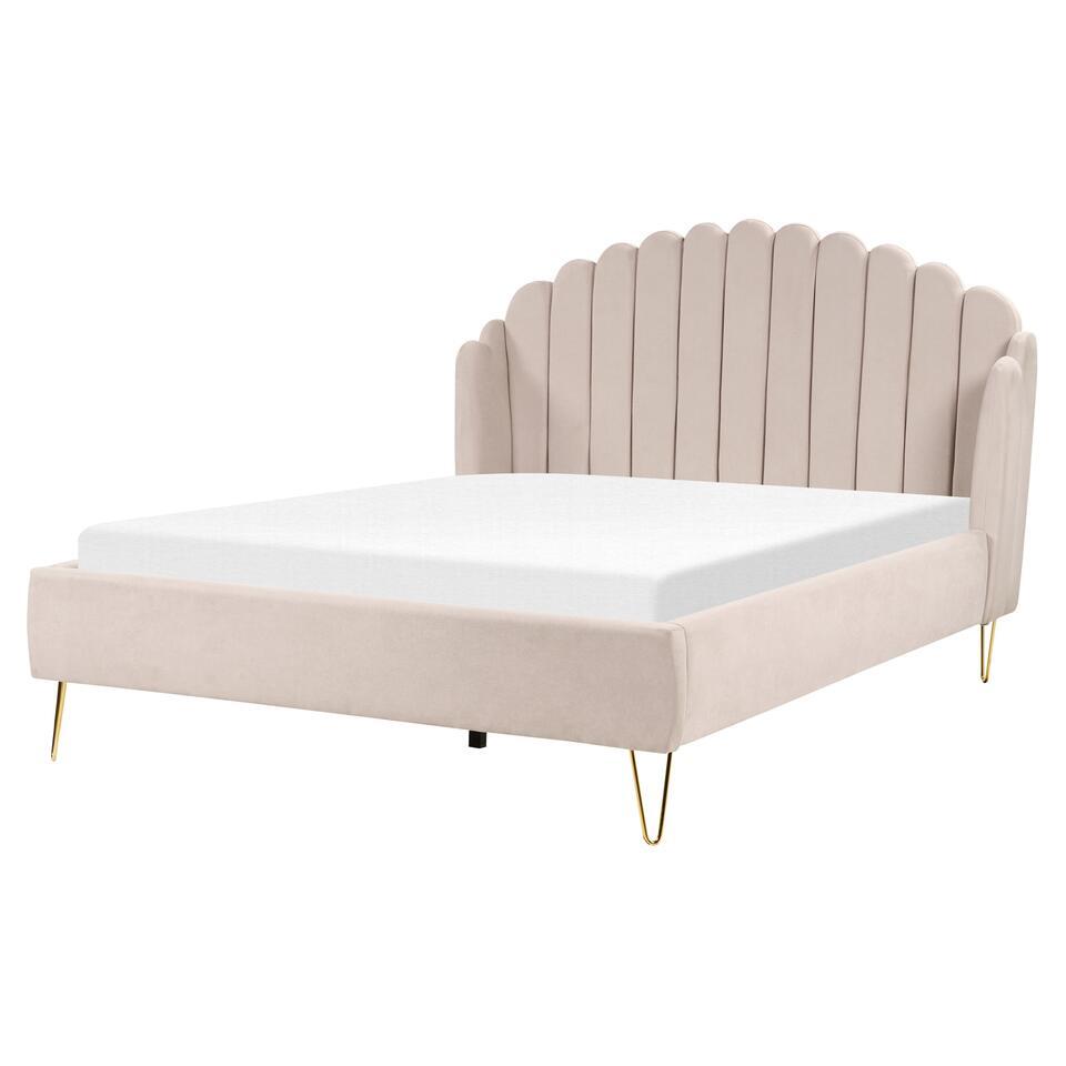 AMBILLOU – Bed – Lichtbeige – 160 x 200 cm – Polyester