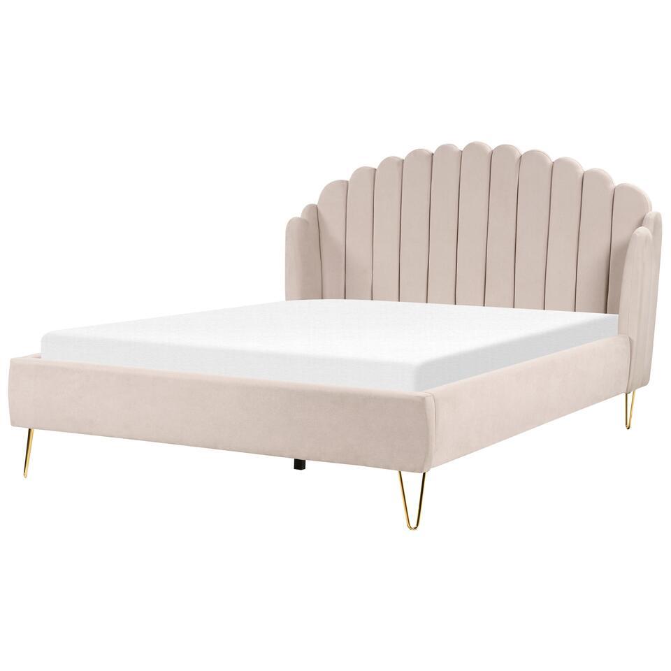 AMBILLOU – Bed – Lichtbeige – 180 x 200 cm – Polyester