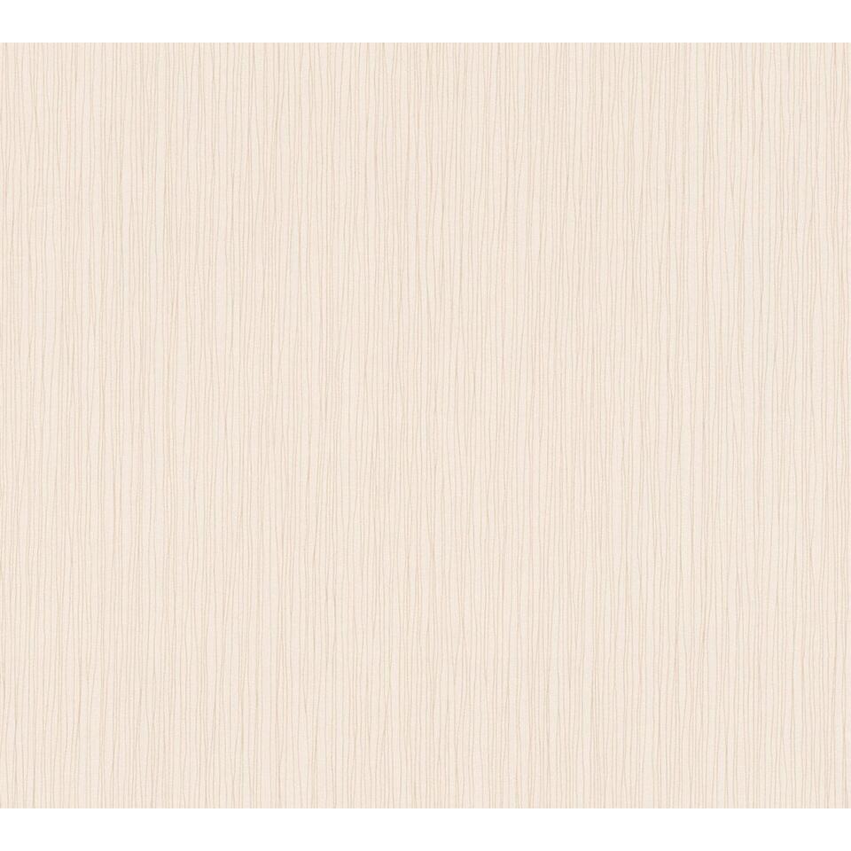 A.S. Création behang effen beige en crème – 53 cm x 10.05 m