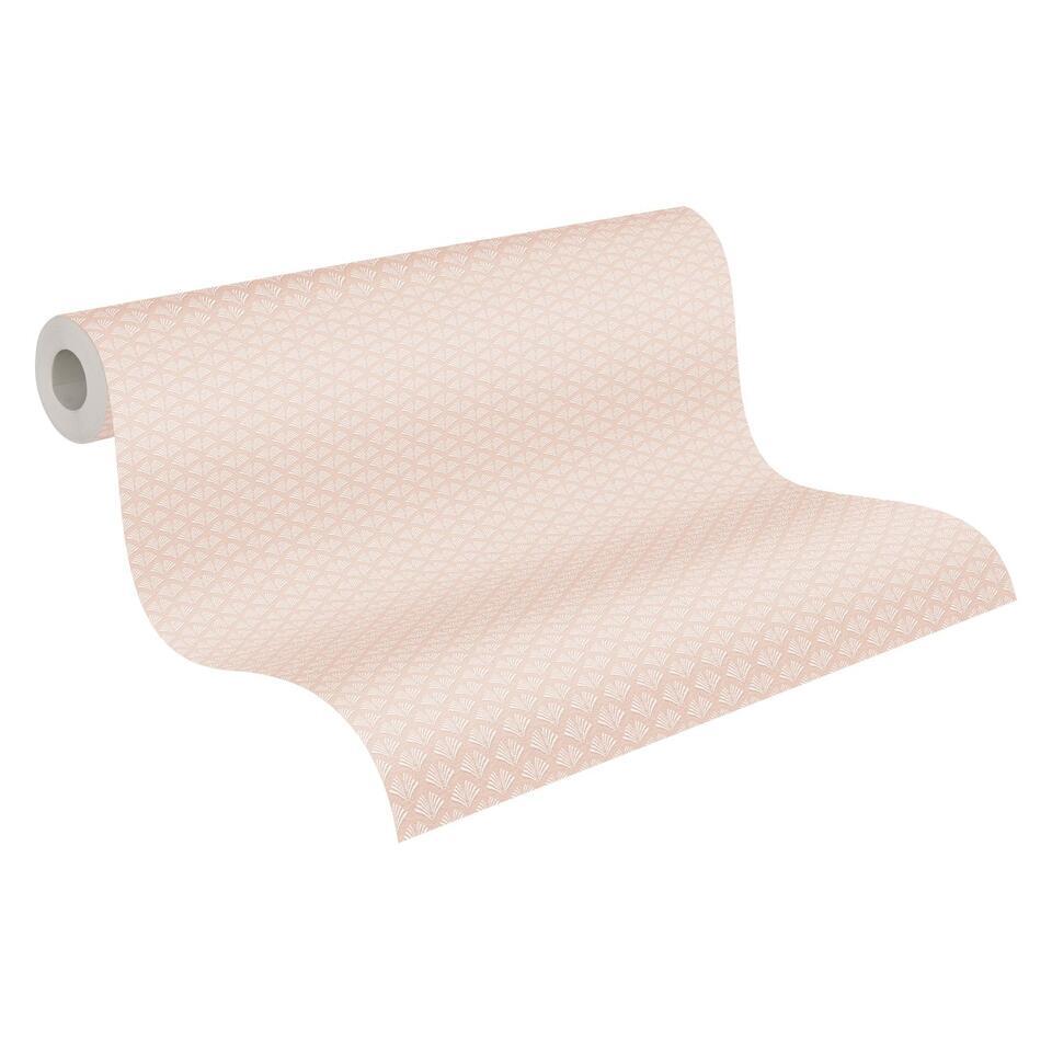 A.S. Création behang art deco motief roze, wit en glitter – 53 cm x 10.05 m