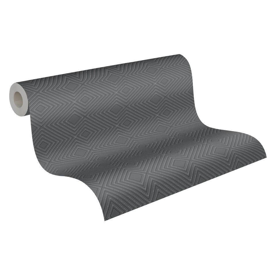 A.S. Création behang 3D-motief zwart – 53 cm x 10.05 m