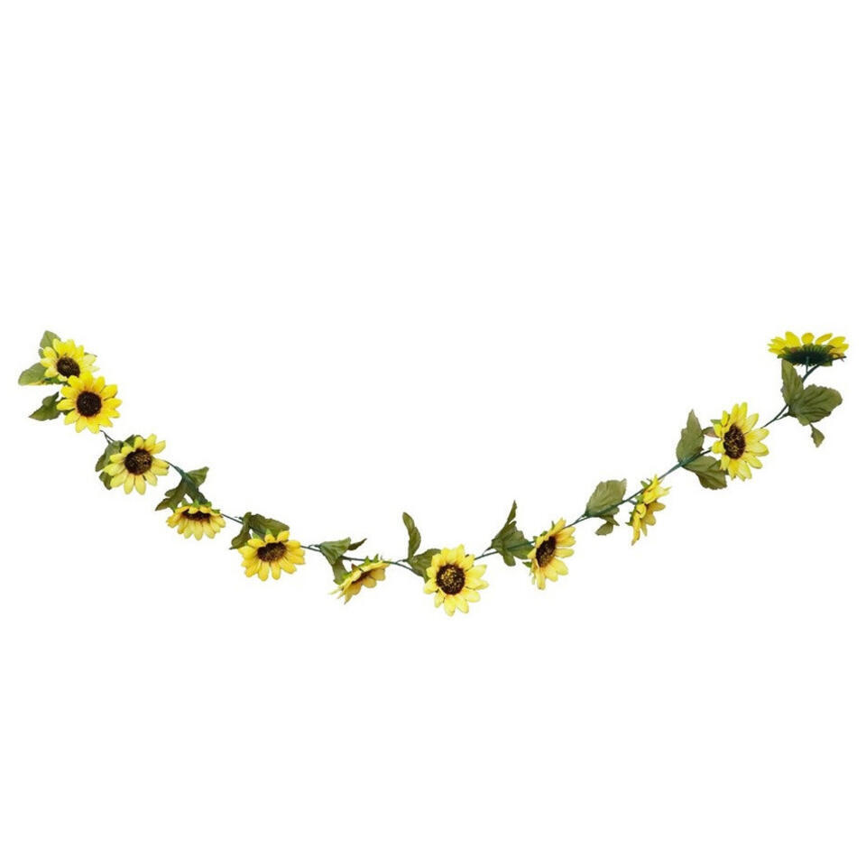 Zonnebloemen slinger – kunstbloem – geel – 220 cm