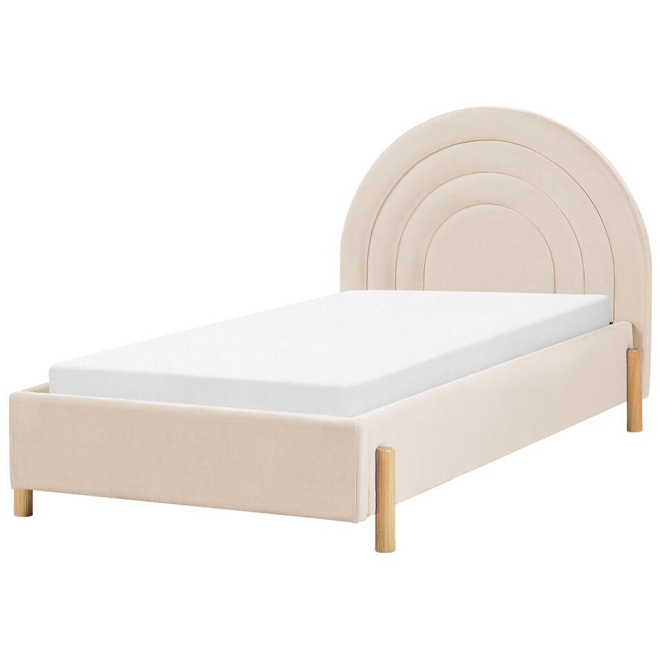 ANET – Bed – Beige – 90 x 200 cm – Fluweel