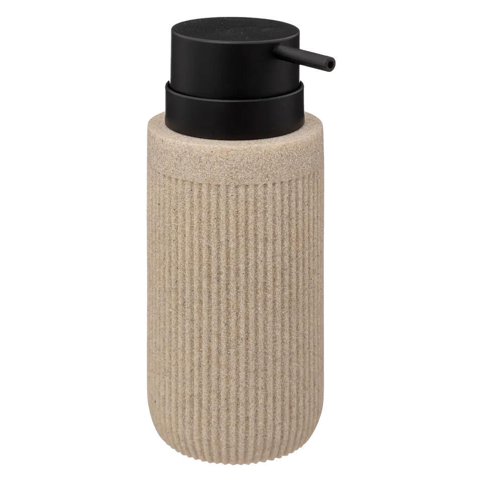 5Five Zeeppompje/zeep dispenser Onyx – beige – polystone – 17 cm