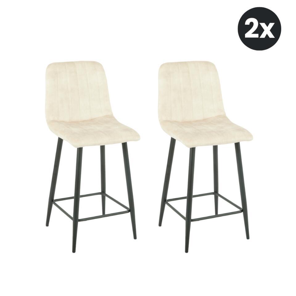 2x Barkruk Jax – Velvet Taupe (Set van 2)