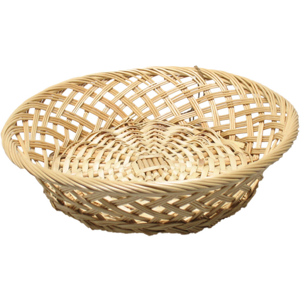 Broodmand – rond – bruin – kunststof riet – 33 x 8 cm – mand