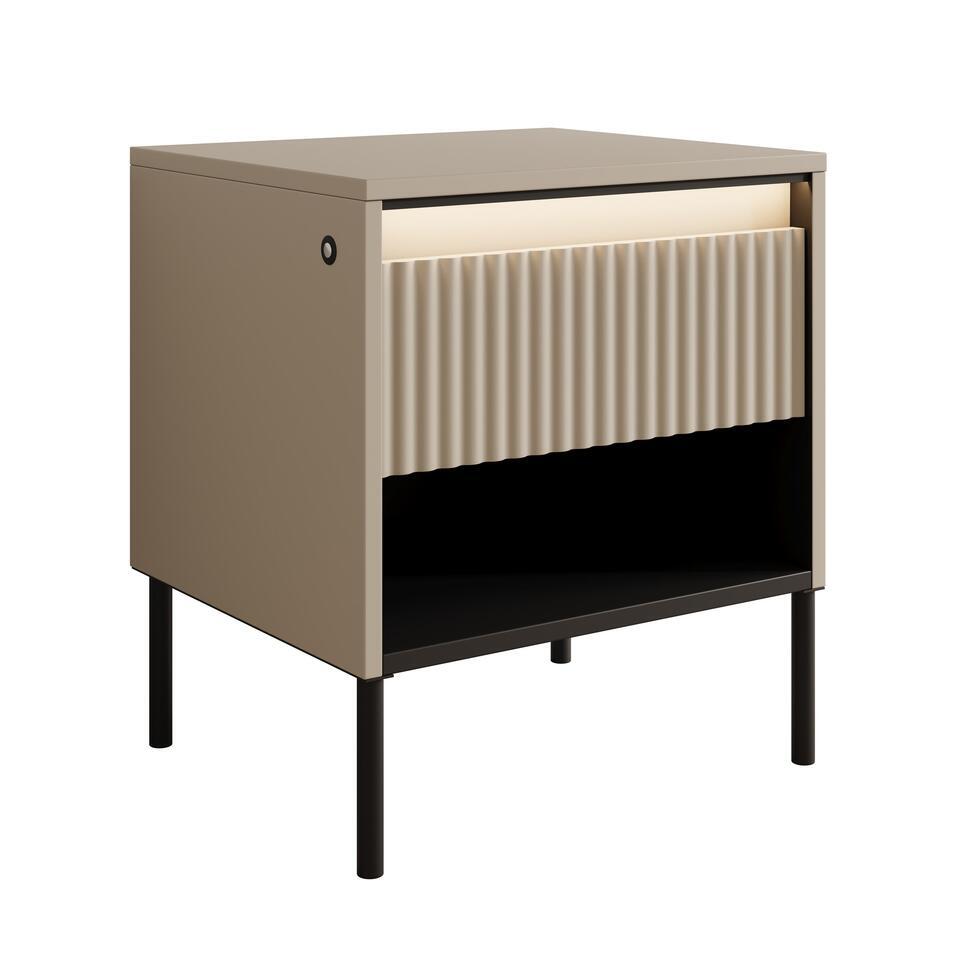 Meubella – Nachtkastje Timoteo 2 – Beige – 46 cm