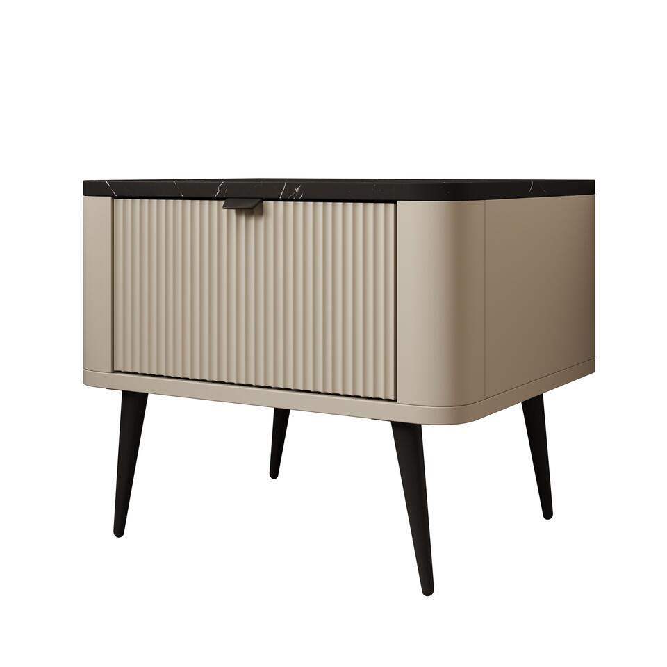 Meubella – Nachtkastje Mace – Beige – 50 cm