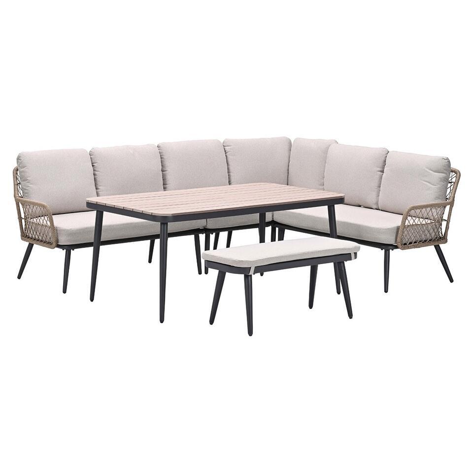 Garden Impressions Kalibo lounge dining set 6-delig R – desert sand