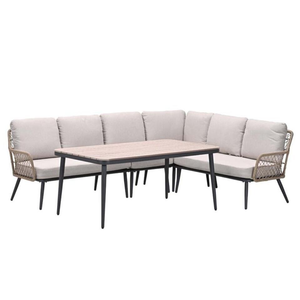Garden Impressions Kalibo hoek lounge dining set R 4-delig donker grijs