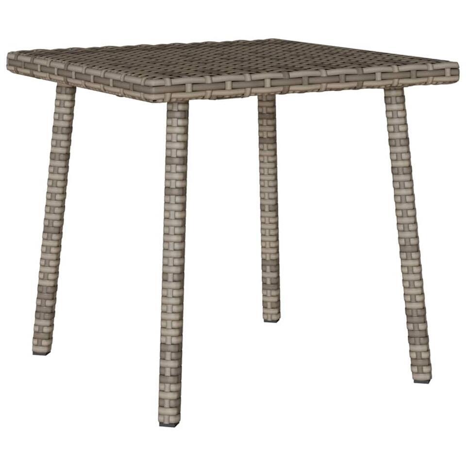 vidaXL – Tuin Salontafel – Grijs – Poly rattan – 40 x 40 x 37 cm
