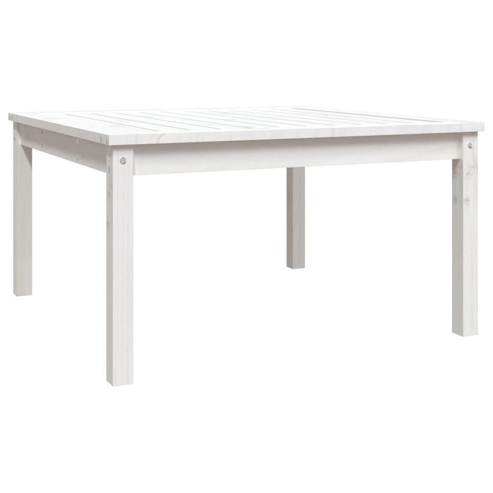 vidaXL – Loungetafel – Wit – Massief grenenhout – 82,5×82,5×45 cm
