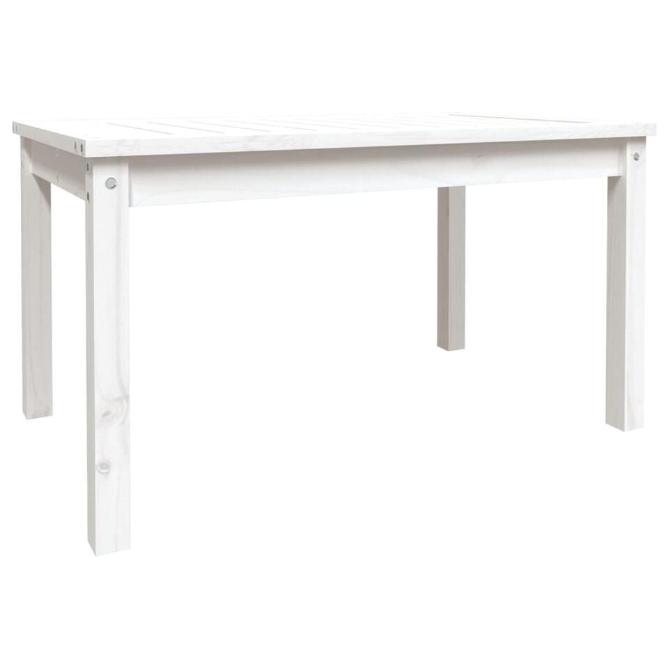 vidaXL – Loungetafel – Wit – Massief grenenhout – 82,5×50,5×45 cm