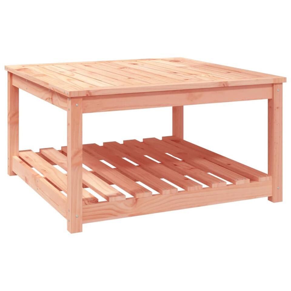 vidaXL – Salontafel met opbergruimte – Naturel – Douglashout – 82,5×82,5×45 cm