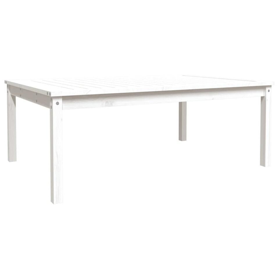 vidaXL – Loungetafel – Wit – Massief grenenhout – 121×82,5×45 cm