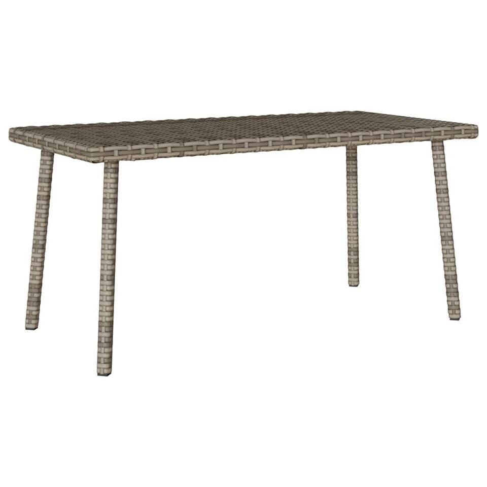 vidaXL – Tuin Salontafel – Grijs – Poly rattan – 80 x 40 x 37 cm