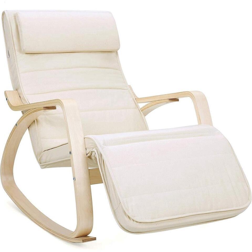 Schommelstoel – Relaxstoel – Verstelbaar 5 standen – Beige