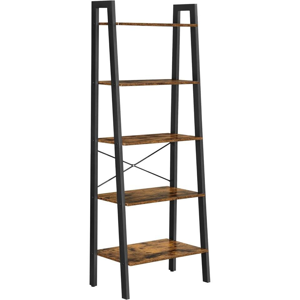 Boekenkast Industrieel – Boekenstandaard – Ladderkast 5 Laags