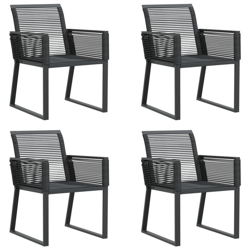 vidaXL – Tuinstoelen – Zwart – Poly rattan – 4 stuks – 53x59x79 cm