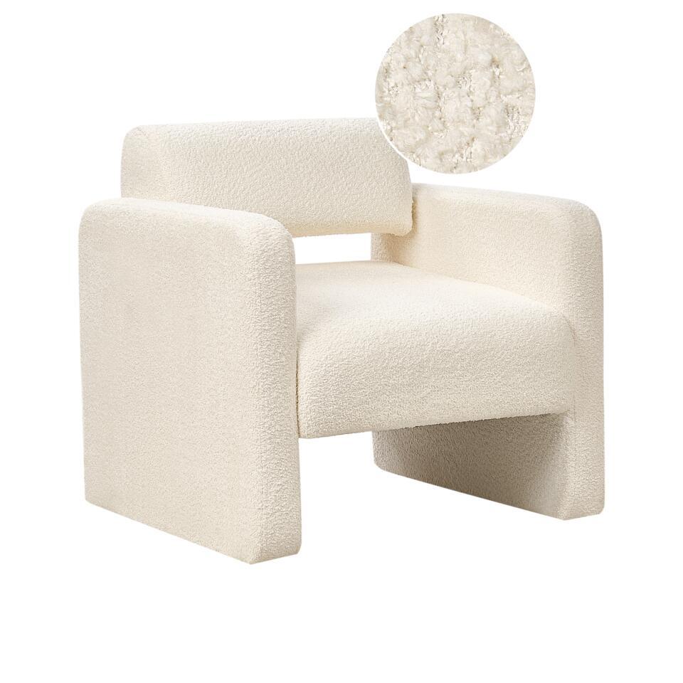 HALLSBERG – Fauteuil – Gebroken wit – Bouclé