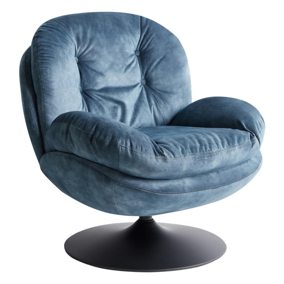 NOLVIK – Fauteuil – Donkerblauw – Fluweel