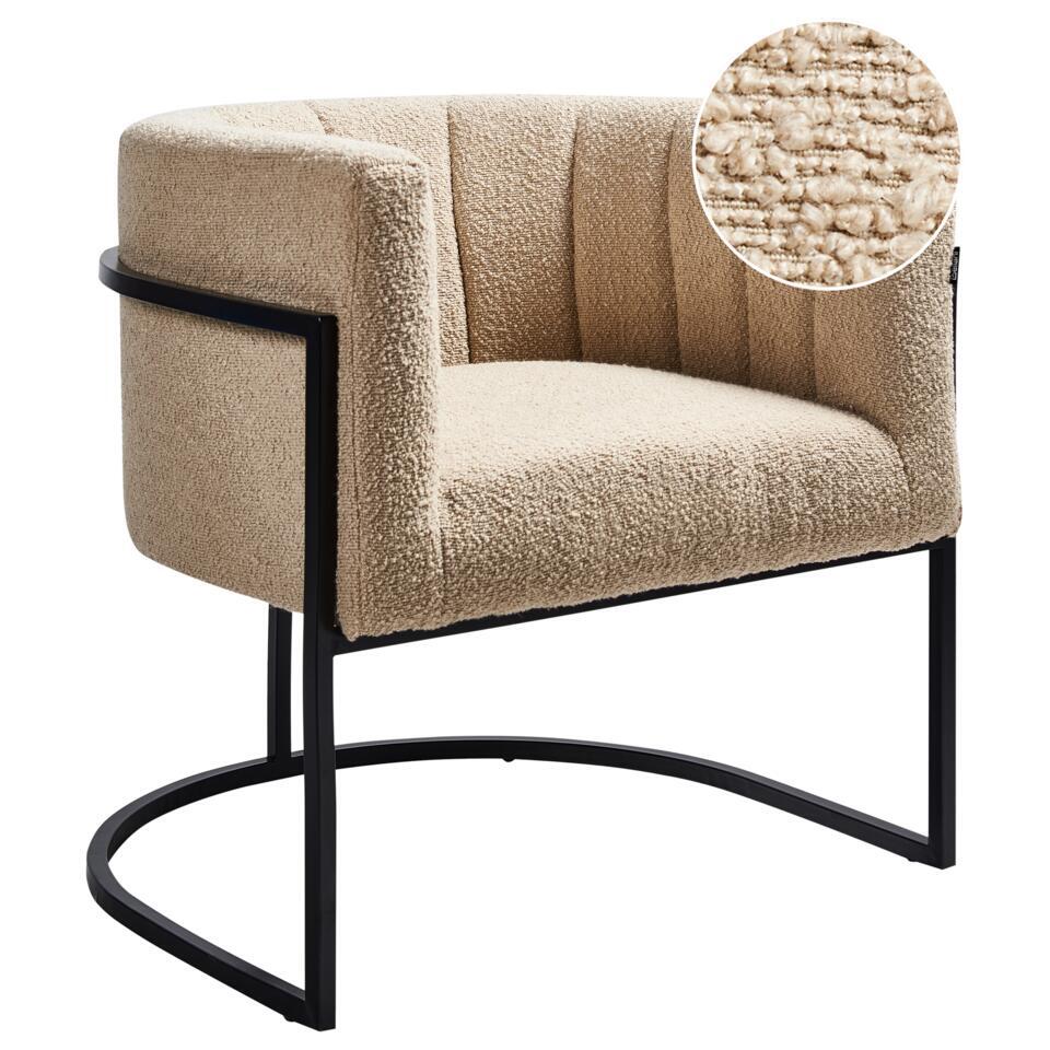 LARVIK II – Fauteuil – Beige – Bouclé