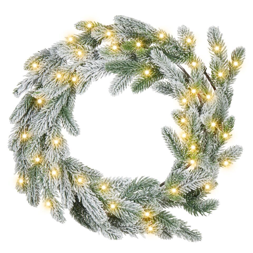 ALBINI – Krans met LED – Groen – 45 cm – Synthetisch