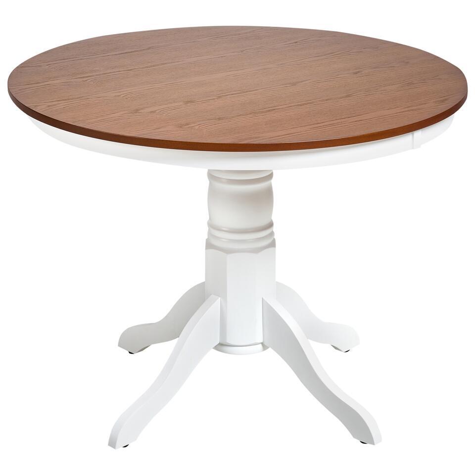 AKRON – Ronde eettafel – Donkerbruin – 100 cm – Essenhoutfineer