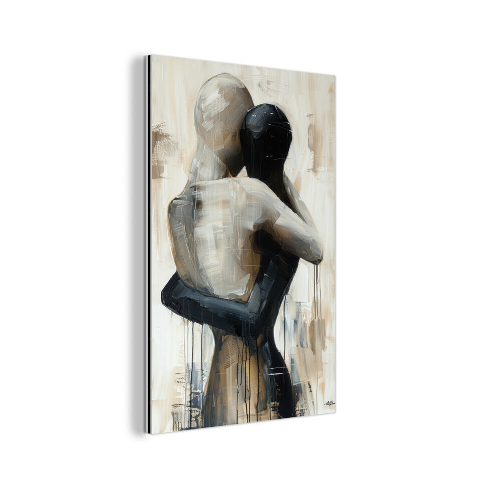 Aluminium Schilderij 60×90 cm Abstract – Liefde – Zwart wit – Modern