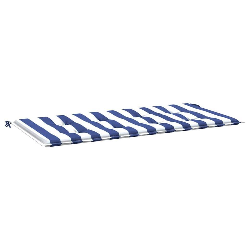 vidaXL – Tuinbankkussen gestreept 120x50x4 cm oxford stof wit en blauw