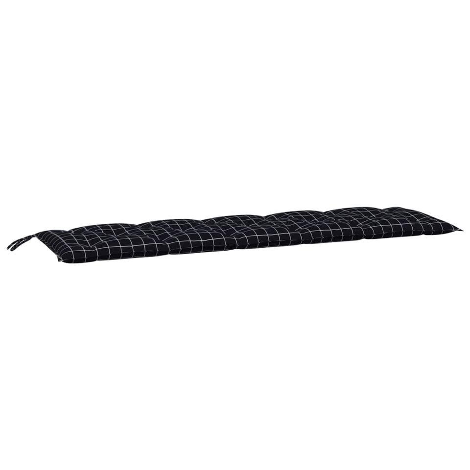 vidaXL – Tuinbankkussen 180x50x7 cm oxford stof ruitpatroon zwart